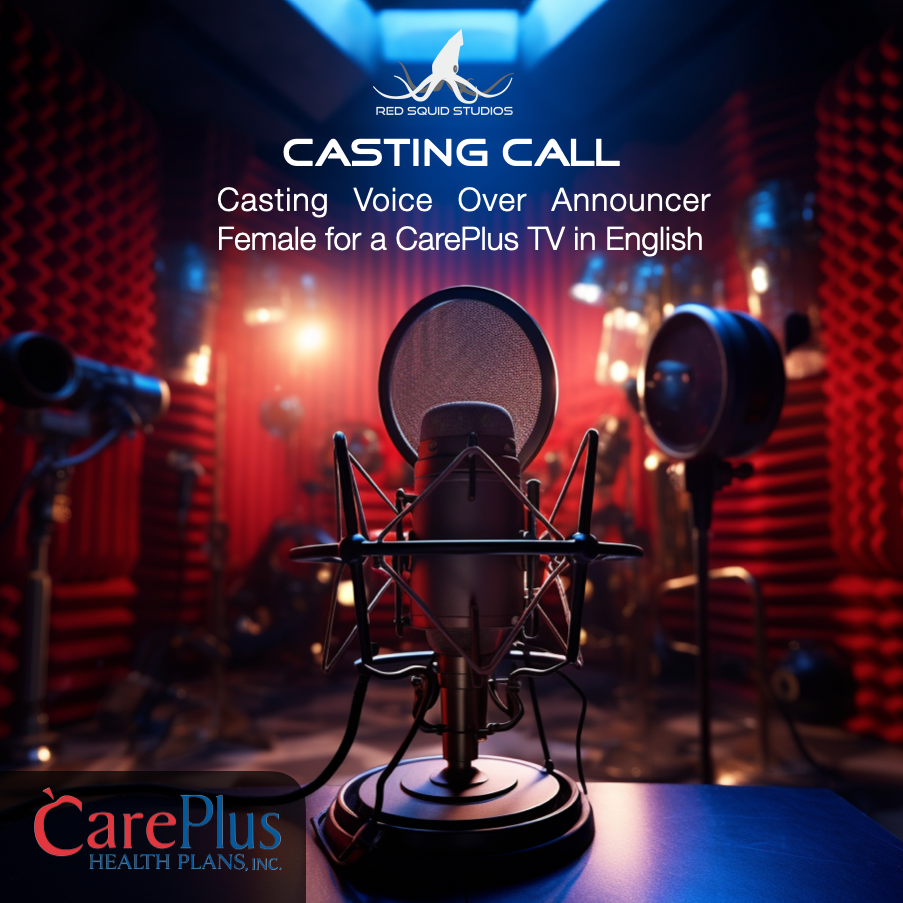 Casting Voice Over Announcer Female for a CarePlus TV in English