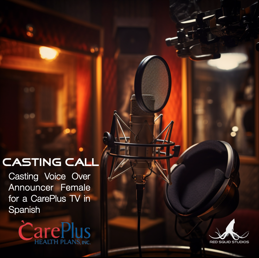 Casting Voice Over Announcer Female for a CarePlus TV in Spanish post