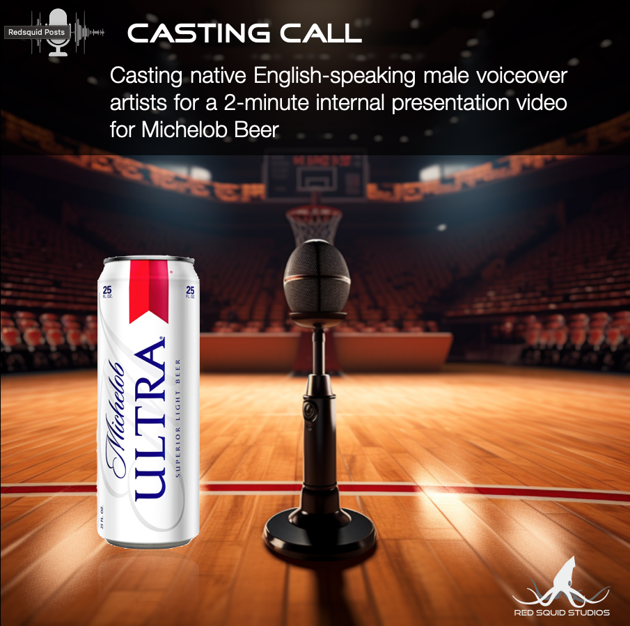 Image about casting call for native English-speaking male voiceover artists to lend their dynamic and engaging voices to a 2-minute internal presentation video for Michelob Beer. This video aims to captivate and inform our team about the exceptional qualities of Michelob and its brand essence.